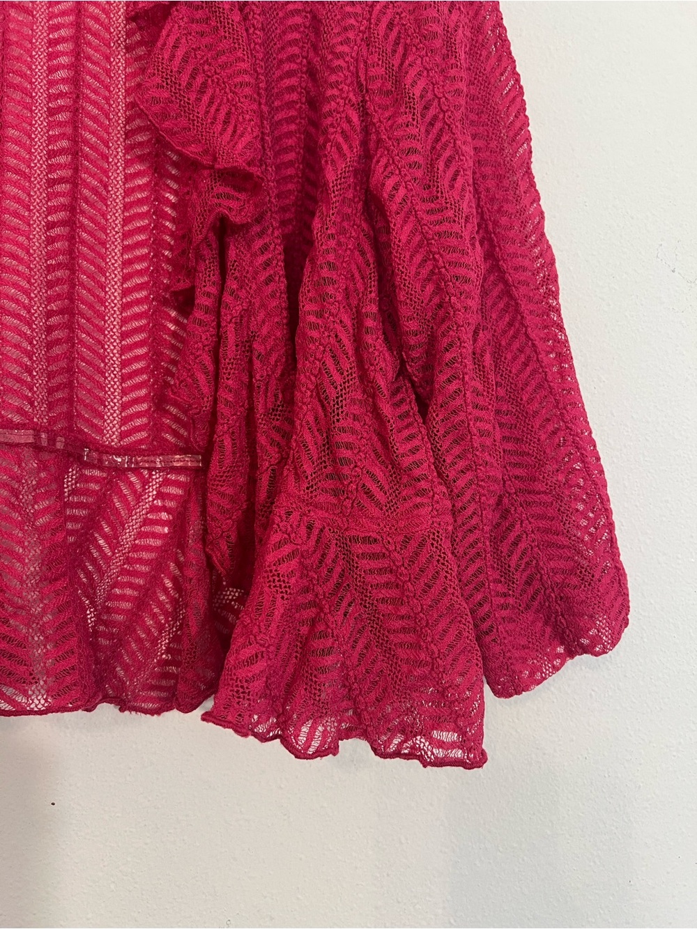 Connected Apparel Hot Pink Shrug Crochet Open Cardigan Size 18W - Picture 6 of 9